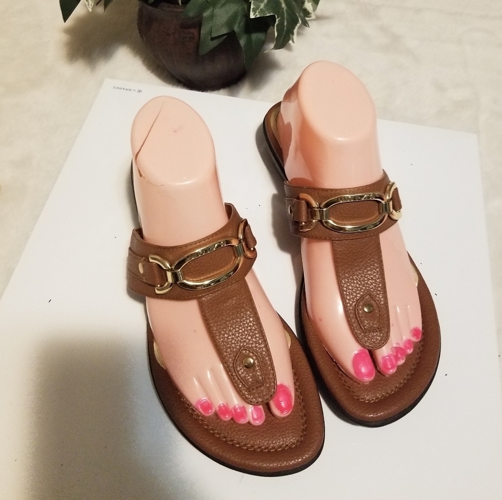 Unisa Brown and Gold Women's Sandals